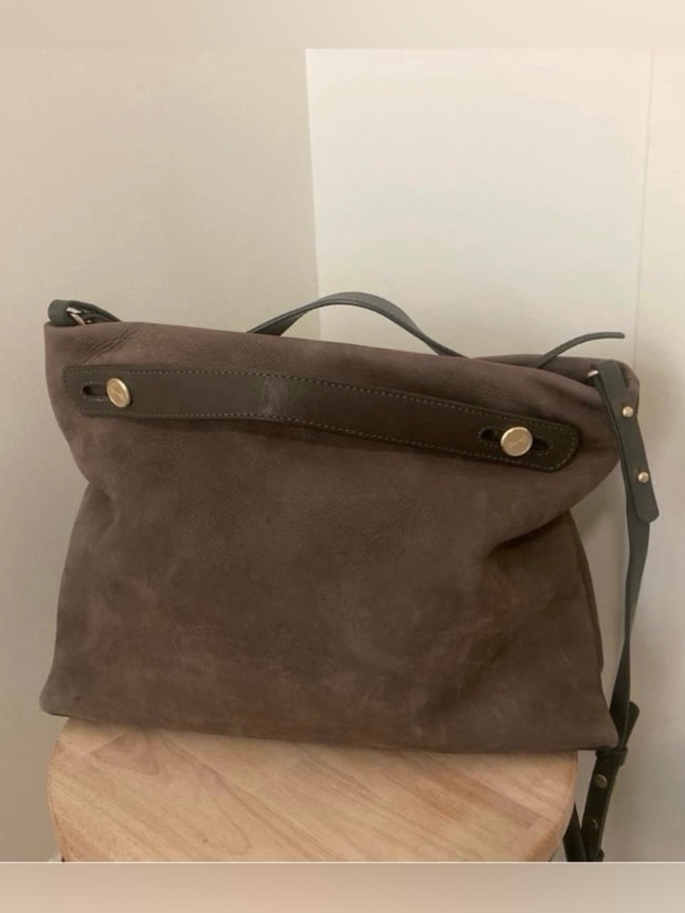 Skagen Denmark Mikkeline Leather Cross Body Bag Gray Taupe